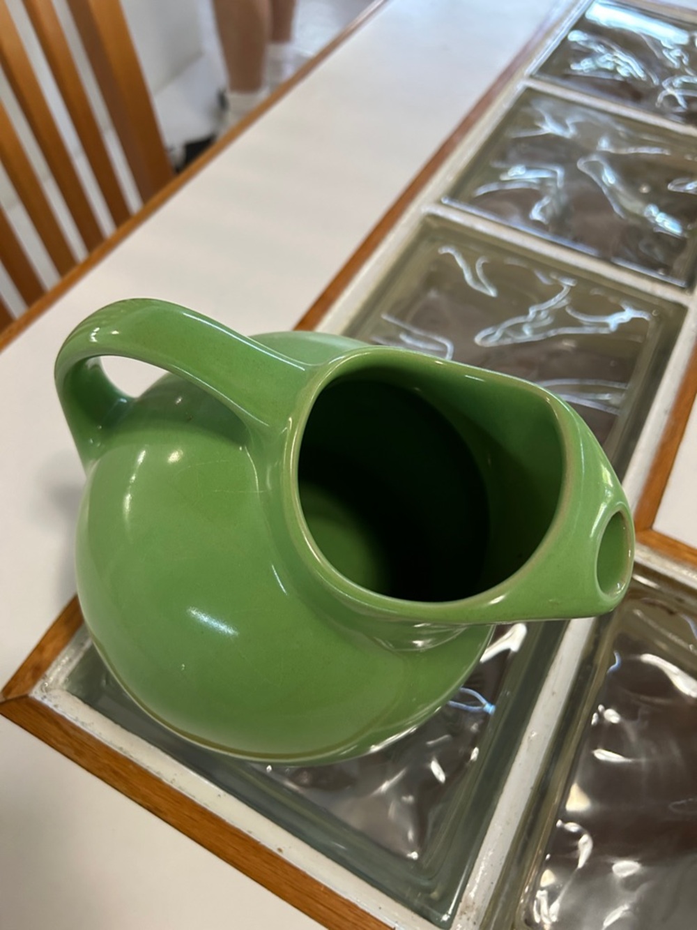Hall art, deco, vintage Green Ceramic Pitcher - Home Art - Picture 4 of 5